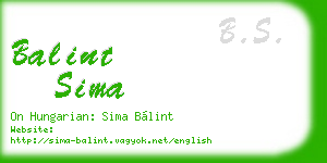 balint sima business card