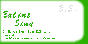 balint sima business card